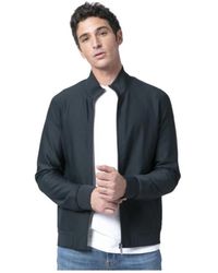 Rrd - Jassen ,Zwart ,Blauw-Zwart Gestreept Relief Jack - Lyst