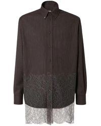 Fendi - Bruine Wollen Knoopshirt Made - Lyst