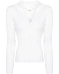 Vince - Elegant Wit Wol Zijde Polo - Lyst