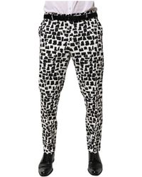 Dolce & Gabbana - Printed Cotton Trousers - Lyst