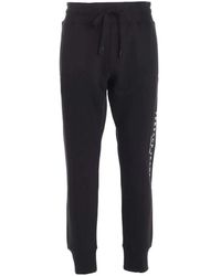 Versace Jeans Couture - Broeken ,Zwart ,Katoen Zwarte Katoenen Fleece Sweatpants - Lyst