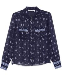 Self-Portrait - Geprinte Chiffon Blouse - Lyst