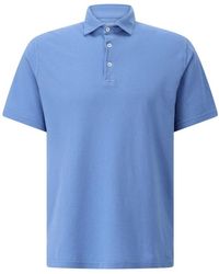 Fedeli - Tops ,Blauw ,Katoen Katoenen Poloshirt Klassieke Stijl - Lyst