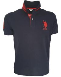 U.S. POLO ASSN. - Tops ,Blauw ,Katoen Cotton T-Shirt Met Logo - Lyst