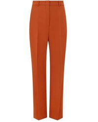 Max Mara - Pantalones Naranja De Crepé De Lana Satinada, Mujer, Talla - Lyst