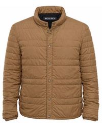 Woolrich - Jassen ,Bruin ,Leer Licht Gewatteerd Donsjack - Lyst