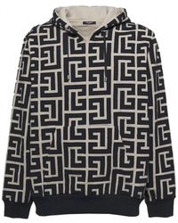 Balmain - Hoodie Met Monogramprint - Lyst
