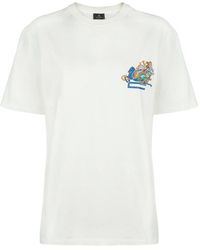 Etro - Tops ,Wit ,Katoen Katoenen T-Shirt Met Logo Detail - Lyst