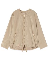 Oltre - Nylonjacke Mit Kragen Aus Raffungen - Lyst
