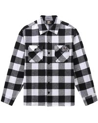 Dickies - Overhemden ,Zwart ,Katoen Zwarte Geruite Overhemd Met Lange Mouwen - Lyst