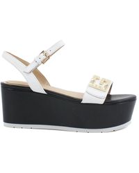 Guess - Schoenen ,Wit ,Leer Wedges - Lyst