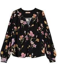 Twinset - Klassische Blumige V-Ausschnitt Bluse - Lyst