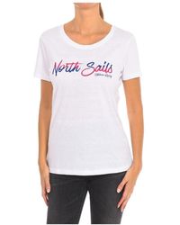 North Sails - T-Shirt Mit Kurzem Ärmel Und Geripptem Ausschnitt - Lyst