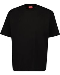 DIESEL - Schwarzes baumwoll rundhals t-shirt,beiges baumwoll-t-boggy t-shirt für männer,weißes baumwoll rundhals t-shirt - Lyst