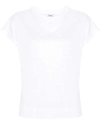Peserico - Baumwoll-t-shirt mit cap-ärmeln - Lyst