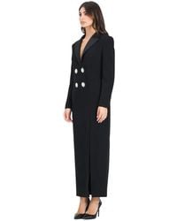 SIMONA CORSELLINI - Elegantes Schwarzes Langes Kleid Im Blazer-Stil - Lyst
