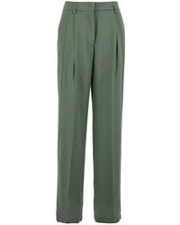 Semicouture - Wijde Broek Met Plooien Aan De Voorkant - Lyst