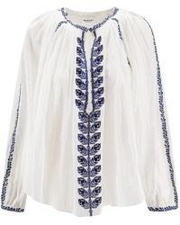 Isabel Marant - Overhemden ,Veelkleurig ,Katoen Geborduurde Blouse - Lyst