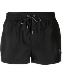 Dolce & Gabbana - Logo Plaque Stretch Swim Shorts - Lyst