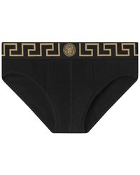 Versace - Ondergoed ,Zwart ,Katoen Cotton-Jersey Briefs - Lyst