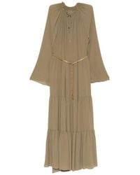 Michael Kors - Smocked High-Neck Maxi Jurk - Lyst