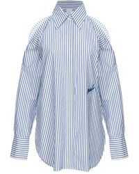 Pinko - Gestreiftes oversized-shirt mit schulteröffnungen - Lyst