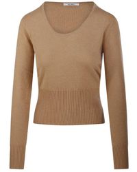 Max Mara - Truien & Vesten ,Bruin ,Wol Vetta Trui - Lyst