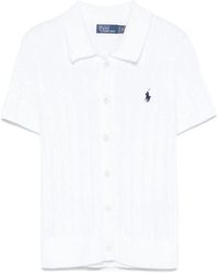 Polo Ralph Lauren - Weiße pullover für männer,weiße cable knit pullover mit navy blue pony stickerei - Lyst