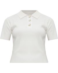 Marni - Tops ,Wit ,Leer Polo Met Logo - Lyst
