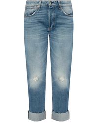 Rag & Bone 'rosa' Trousers With Raw Edge - Blauw