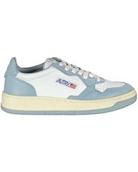 Autry - Leder-sneakers mit besticktem logo - Lyst
