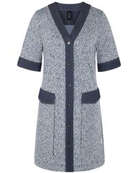 Marc Cain - Kleedjes ,Blauw ,Stretch Viscose Mini Jurk - Lyst