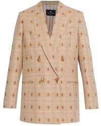 Etro - Wollen Double-Breasted Blazer - Lyst