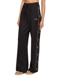 Guess - Broeken ,Zwart ,Polyester Octavia Wide Leg - Lyst