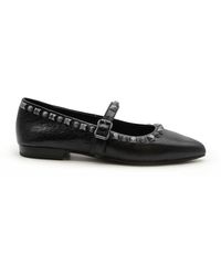 Ash - Schoenen ,Zwart ,Leer Puntige Ballerina's Met Noppen - Lyst