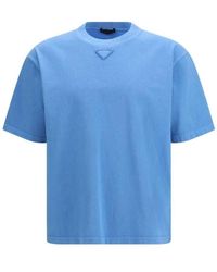 Prada - Triangle Logo T-Shirt - Lyst