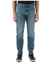 BOSS - Pantalone jeans cinque tasche re.main regular fit - Lyst