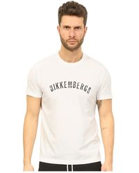 Bikkembergs - Weiße baumwoll-rundhals-logo-t-shirt - Lyst