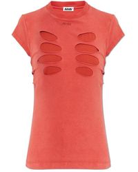 AVAVAV - Tops ,Rood ,Katoen Vintage-Effect T-Shirt - Lyst