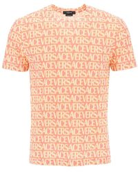 Versace - Allover print crew-neck t-shirt - Lyst