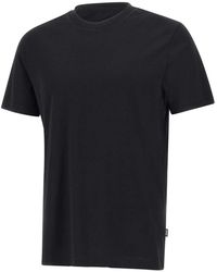 HUGO - Tops ,Zwart ,Katoen Gemerceriseerd Katoenen T-Shirt Met Ronde Hals - Lyst
