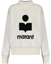 Isabel Marant - Hoodies & Sweatvesten ,Wit ,Katoen Witte Moby Sweatshirt Met Lange Mouwen - Lyst