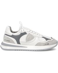 Philippe Model - Graue sneakers aus leder und stoff - Lyst