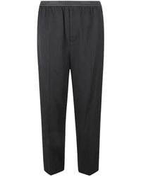 Balenciaga - Broeken ,Zwart ,Leer Elastische Broek - Lyst