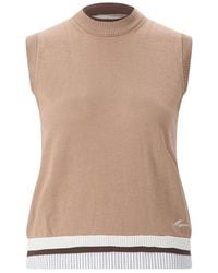 MSGM - Truien & Vesten ,Bruin ,Wol Gebreide Trui Met Ronde Hals - Lyst