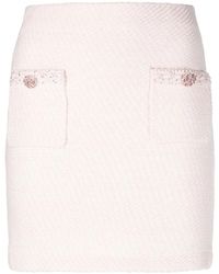 Self-Portrait - Rokken ,Roze ,Katoen Elegante Roze Gebreide Mini Rok - Lyst