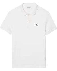 Lacoste - Tops ,Wit ,Polo Met Korte Mouwen En 2 Knopen - Lyst
