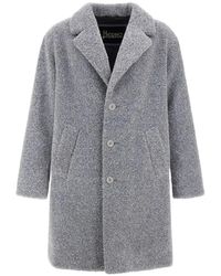 Herno - Jassen ,Grijs ,Wol Mohair Wool Single-Breasted Jas - Lyst