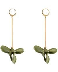 Malababa - Pendientes De Latón Con Motivo Floral Ligero, Mujer, Talla - Lyst