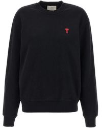 Ami Paris - Hoodies & Sweatvesten ,Zwart ,Katoen Ami De Coeur Sweatshirt - Lyst